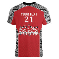 Custom Tonga Rugby Mate Ma'a Women V-Neck T-Shirt Tonga XIII Make History Pacific Champions