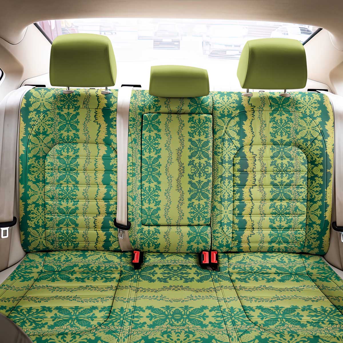 Hawaii Lei with Tribal Quilt Motif Back Car Seat Cover
