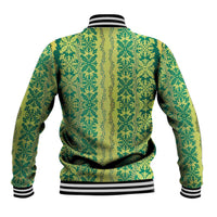 Hawaii Lei with Tribal Quilt Motif Baseball Jacket