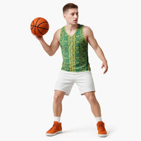 Hawaii Lei with Tribal Quilt Motif Basketball Jersey - Polynesian Pride