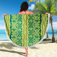 Hawaii Lei with Tribal Quilt Motif Beach Blanket