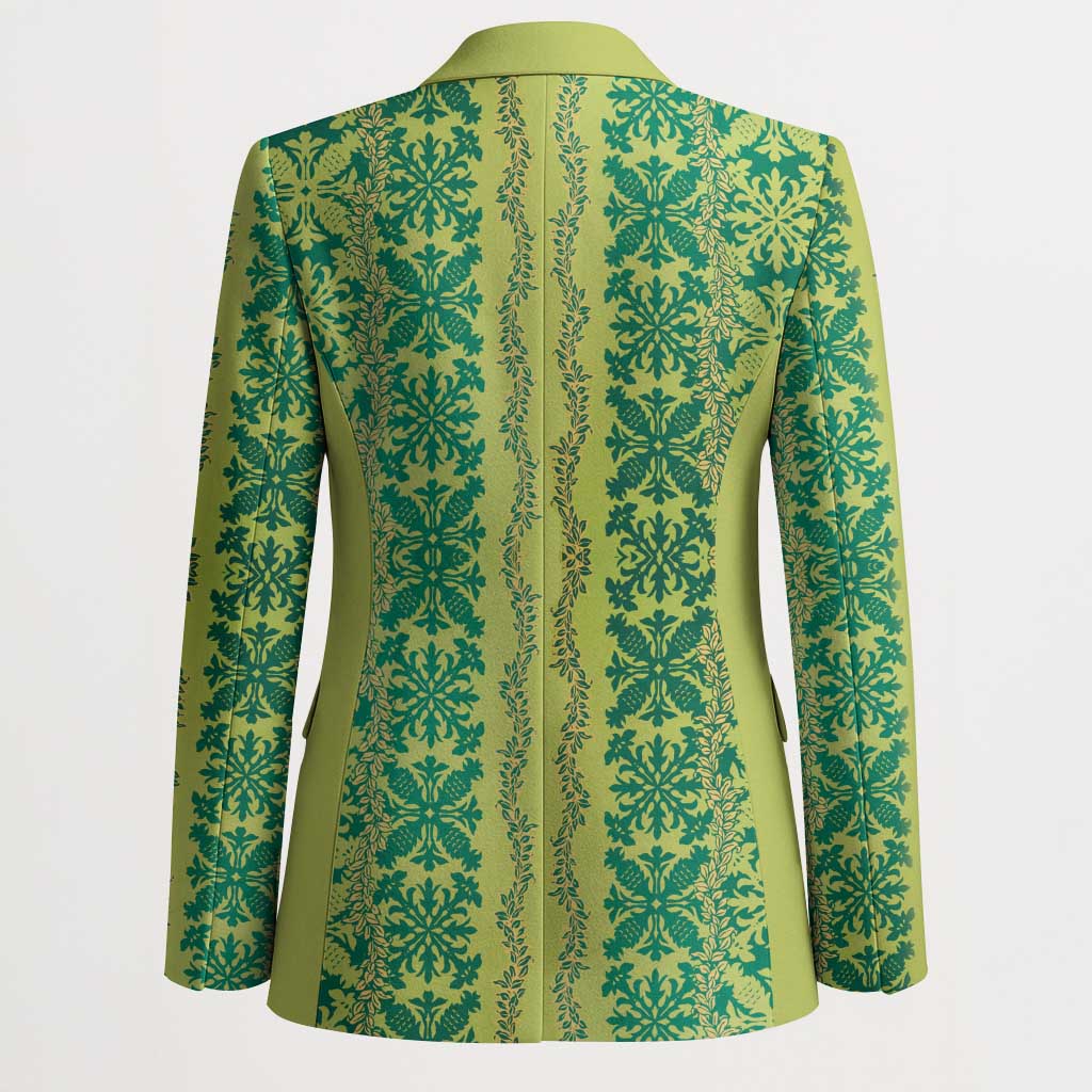 Hawaii Lei with Tribal Quilt Motif Blazer - Polynesian Pride