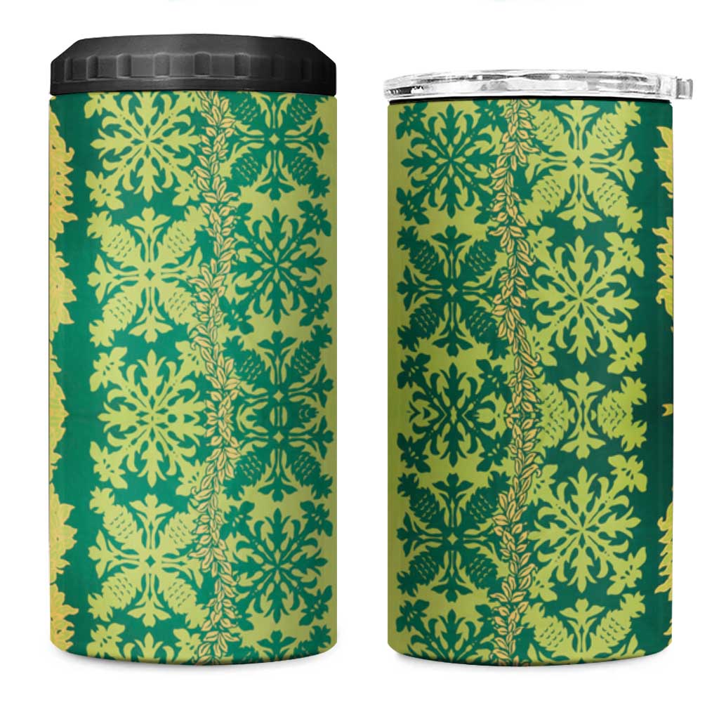 Hawaii Lei with Tribal Quilt Motif 4 in 1 Can Cooler Tumbler