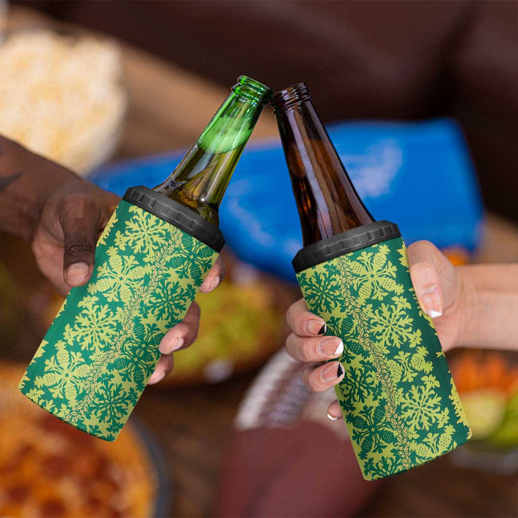 Hawaii Lei with Tribal Quilt Motif 4 in 1 Can Cooler Tumbler
