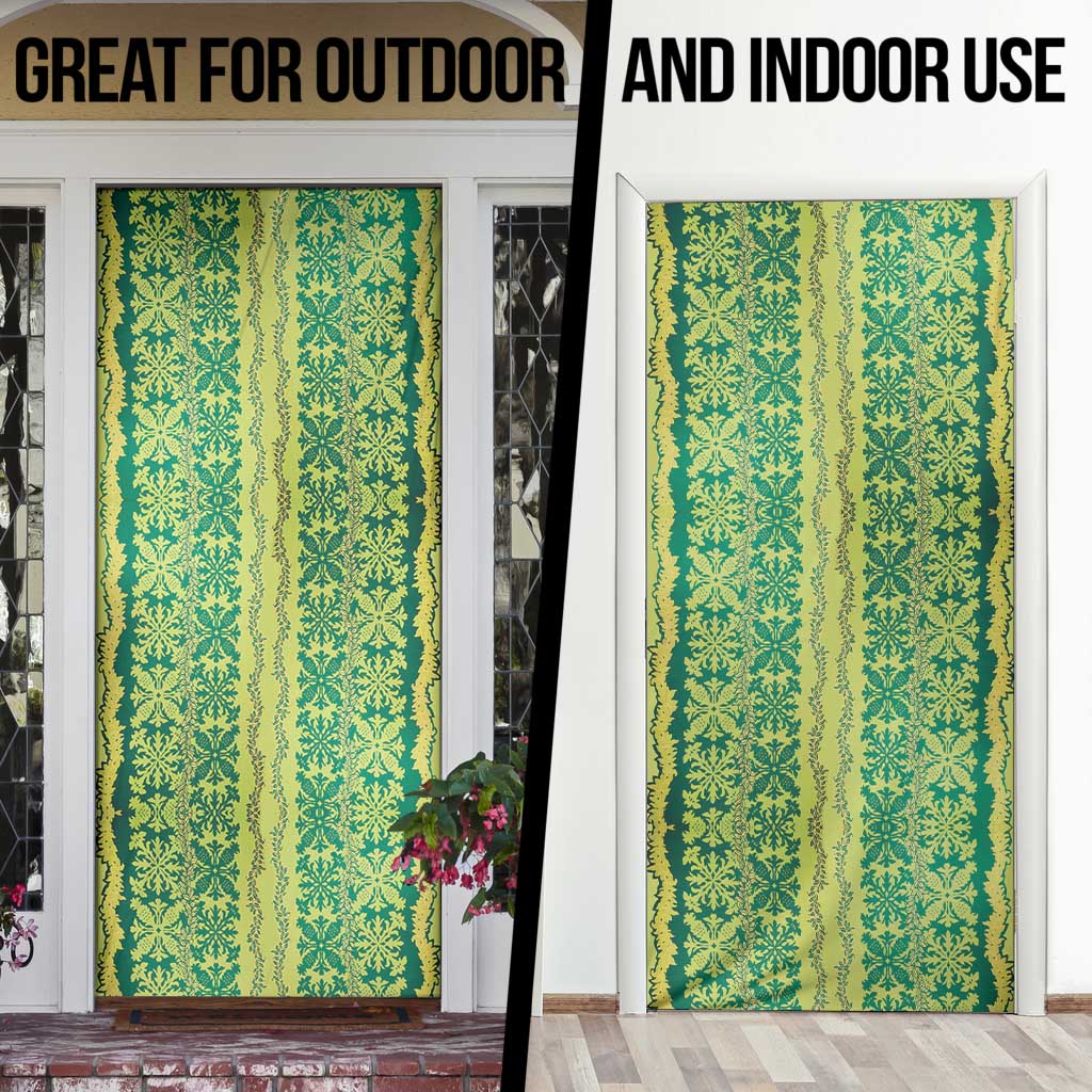 Hawaii Lei with Tribal Quilt Motif Door Cover - Polynesian Pride