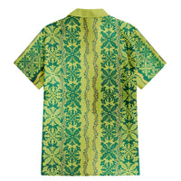 Hawaii Lei with Tribal Quilt Motif Family Matching Mermaid Dress and Hawaiian Shirt