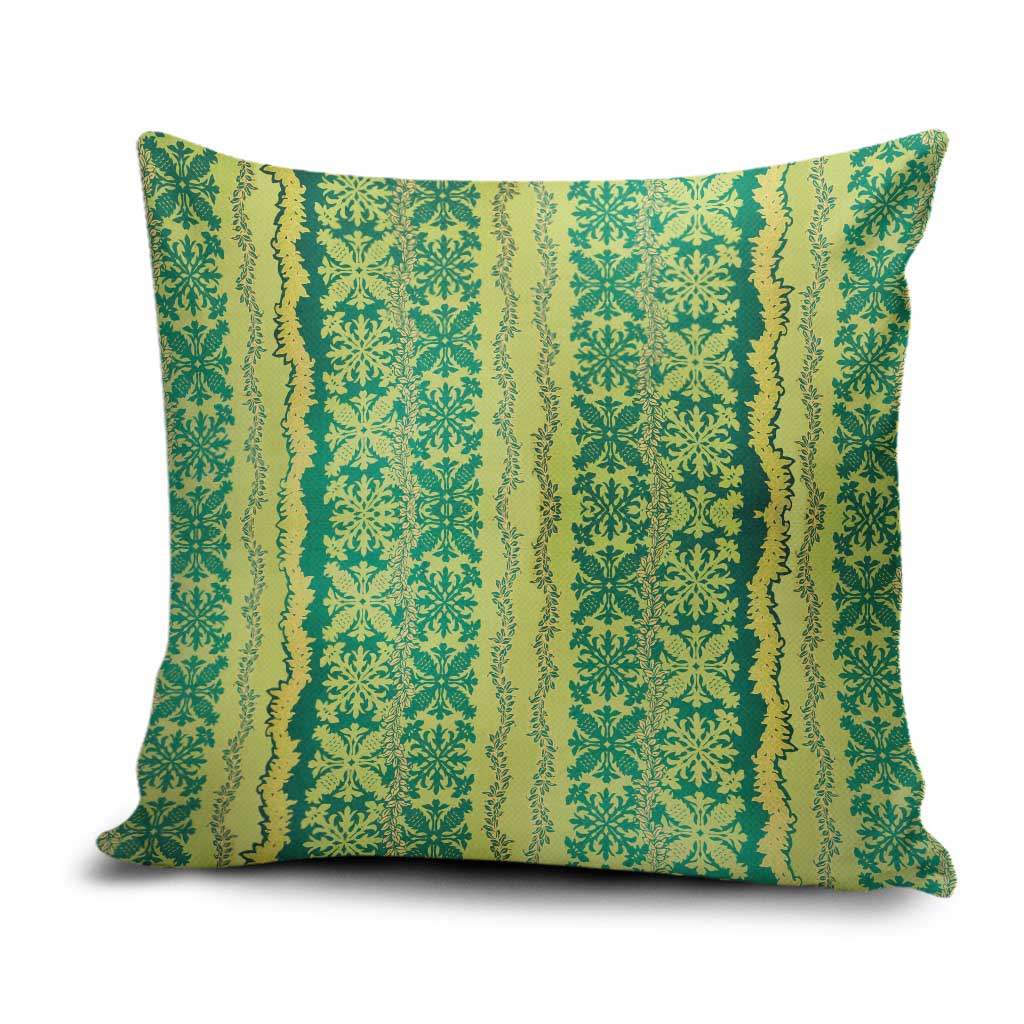 Hawaii Lei with Tribal Quilt Motif Pillow Cover - Polynesian Pride