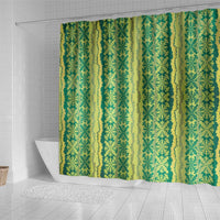 Hawaii Lei with Tribal Quilt Motif Shower Curtain