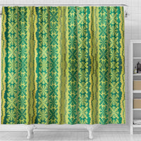 Hawaii Lei with Tribal Quilt Motif Shower Curtain