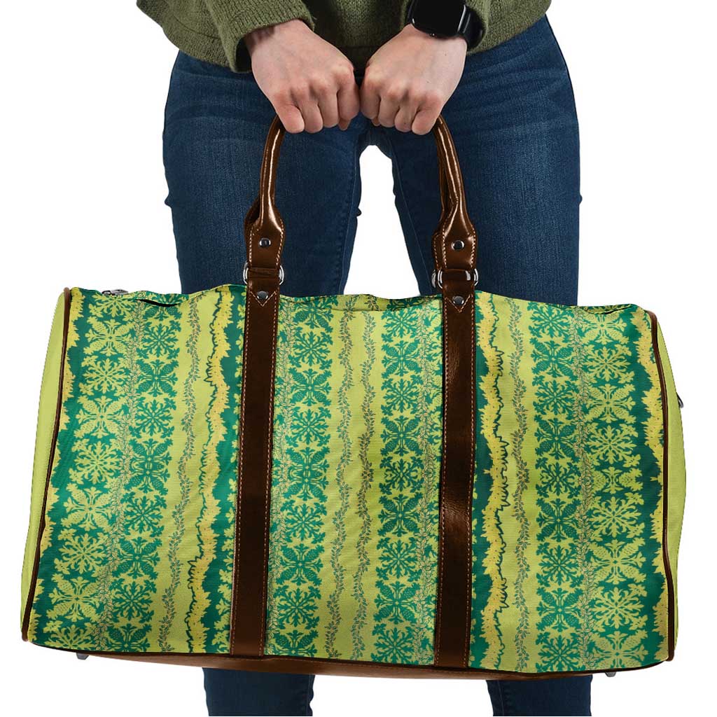 Hawaii Lei with Tribal Quilt Motif Travel Bag - Polynesian Pride