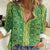 Hawaii Lei with Tribal Quilt Motif Women Casual Shirt