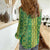 Hawaii Lei with Tribal Quilt Motif Women Casual Shirt