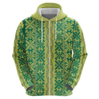 Hawaii Lei with Tribal Quilt Motif Zip Hoodie