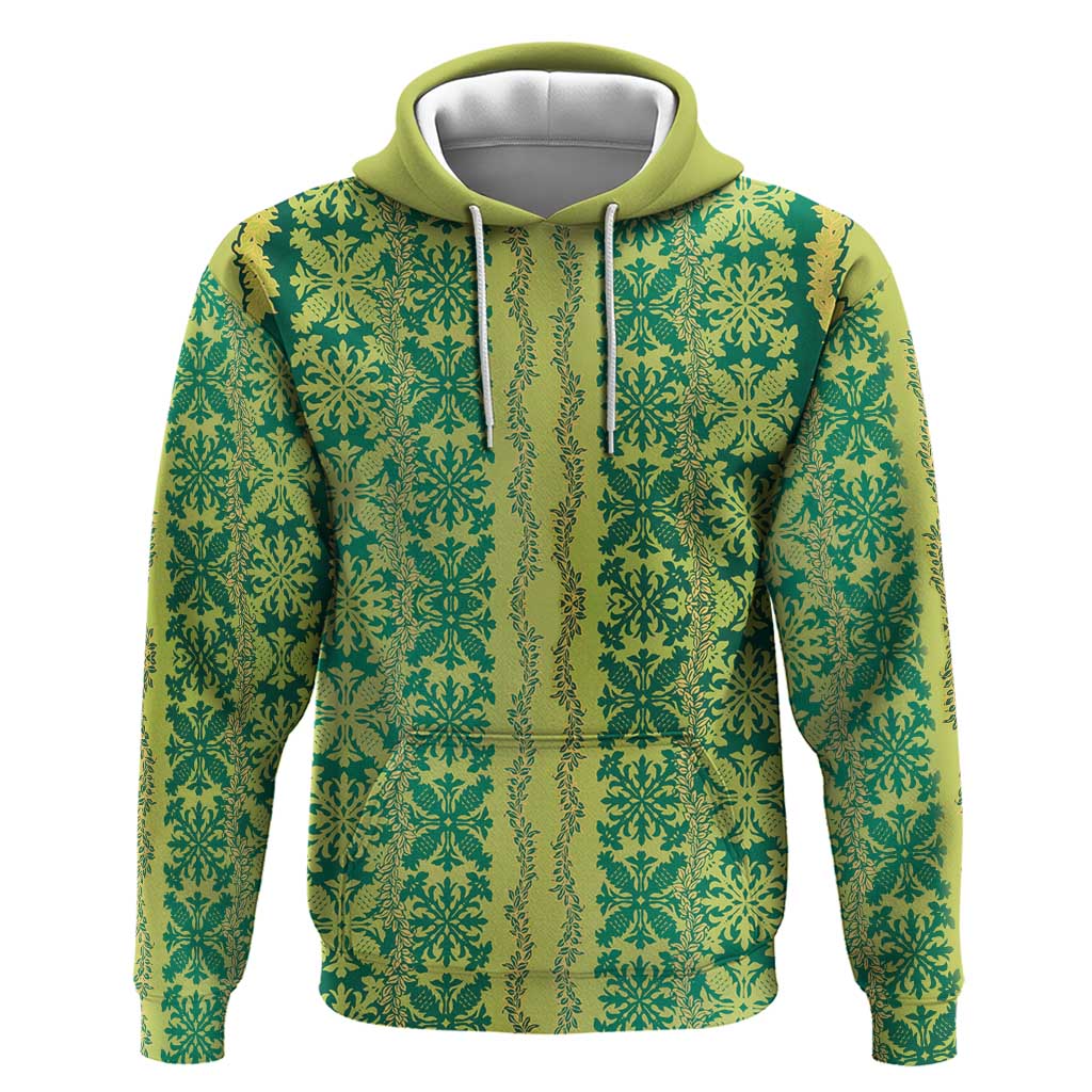 Hawaii Lei with Tribal Quilt Motif Zip Hoodie