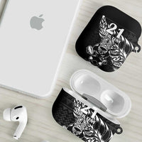 New Zealand Rugby Warrior Custom AirPods Case Black Fern Taniko Motif - Polynesian Pride