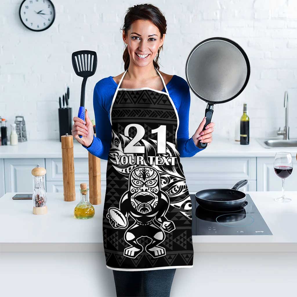 New Zealand Rugby Warrior Custom Apron Black Fern Taniko Motif LT9 - Polynesian Pride