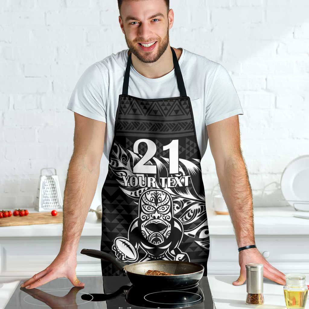 New Zealand Rugby Warrior Custom Apron Black Fern Taniko Motif LT9 - Polynesian Pride