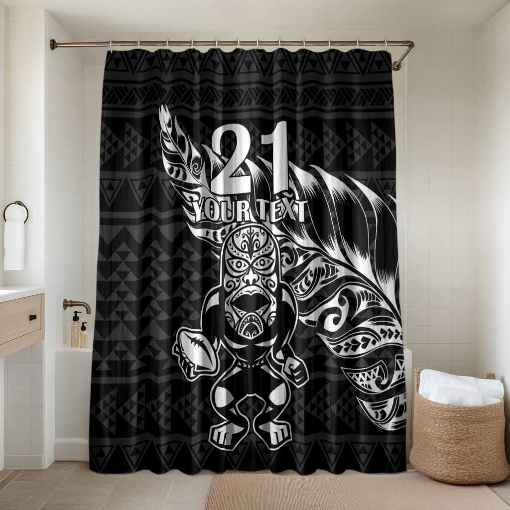 New Zealand Rugby Warrior Custom Bathroom Set Black Fern Taniko Motif - Polynesian Pride