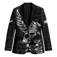 New Zealand Rugby Warrior Custom Blazer Black Fern Taniko Motif - Polynesian Pride