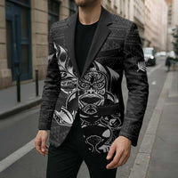 New Zealand Rugby Warrior Custom Blazer Black Fern Taniko Motif - Polynesian Pride