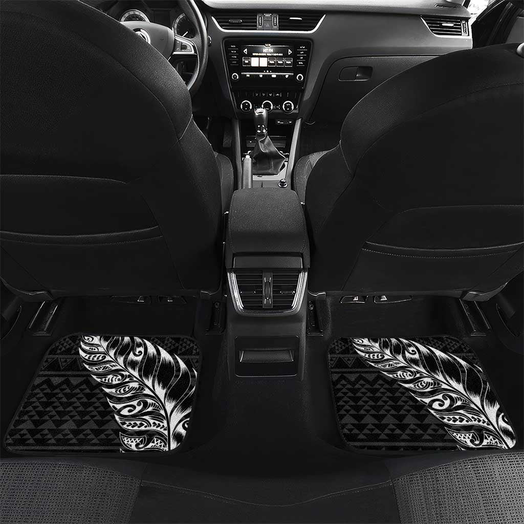 New Zealand Rugby Warrior Custom Car Mats Black Fern Taniko Motif