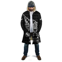 New Zealand Rugby Warrior Custom Cloak Black Fern Taniko Motif - Polynesian Pride