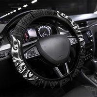 New Zealand Rugby Warrior Steering Wheel Cover Black Fern Taniko Motif