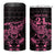 New Zealand Rugby Warrior Custom 4 in 1 Can Cooler Tumbler Pink Fern Taniko Motif
