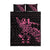 New Zealand Rugby Warrior Custom Quilt Bed Set Pink Fern Taniko Motif