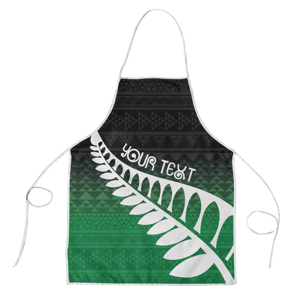 Green Silver Fern Spirit Taniko Tukutuku Personalised Apron - Polynesian Pride