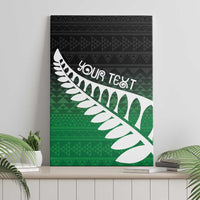Green Silver Fern Spirit Taniko Tukutuku Personalised Canvas Wall Art