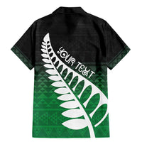 Green Silver Fern Spirit Taniko Tukutuku Personalised Family Matching Mermaid Dress and Hawaiian Shirt