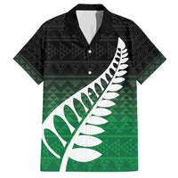 Green Silver Fern Spirit Taniko Tukutuku Personalised Family Matching Puletasi and Hawaiian Shirt