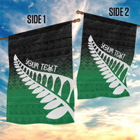 Green Silver Fern Spirit Taniko Tukutuku Personalised Garden Flag