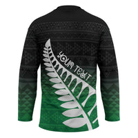 Green Silver Fern Spirit Taniko Tukutuku Personalised Hockey Jersey - Polynesian Pride