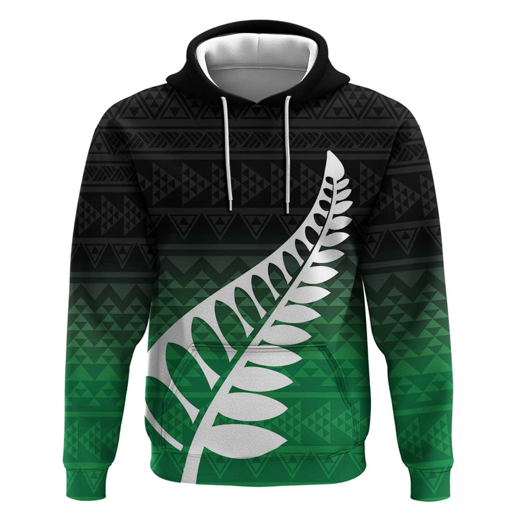 Green Silver Fern Spirit Taniko Tukutuku Personalised Hoodie