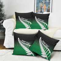 Green Silver Fern Spirit Taniko Tukutuku Personalised Pillow Cover - Polynesian Pride