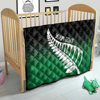 Green Silver Fern Spirit Taniko Tukutuku Personalised Quilt