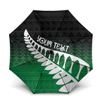 Green Silver Fern Spirit Taniko Tukutuku Personalised Umbrella - Polynesian Pride