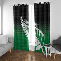 Green Silver Fern Spirit Taniko Tukutuku Personalised Window Curtain
