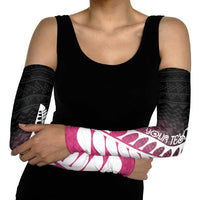Pink Silver Fern Spirit Taniko Tukutuku Personalised Arm Sleeves - Polynesian Pride