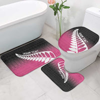 Pink Silver Fern Spirit Taniko Tukutuku Personalised Bathroom Set - Polynesian Pride