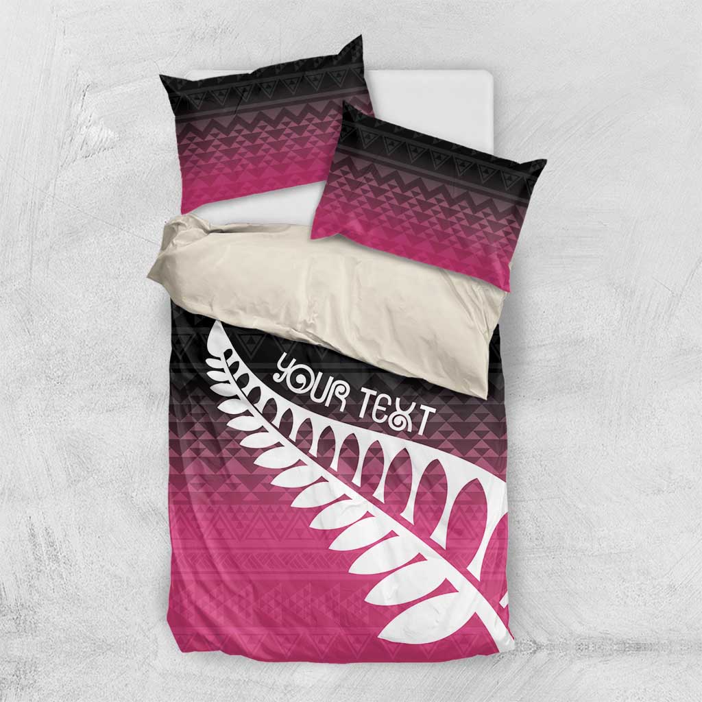 Pink Silver Fern Spirit Taniko Tukutuku Personalised Bedding Set