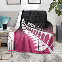 Pink Silver Fern Spirit Taniko Tukutuku Personalised Blanket