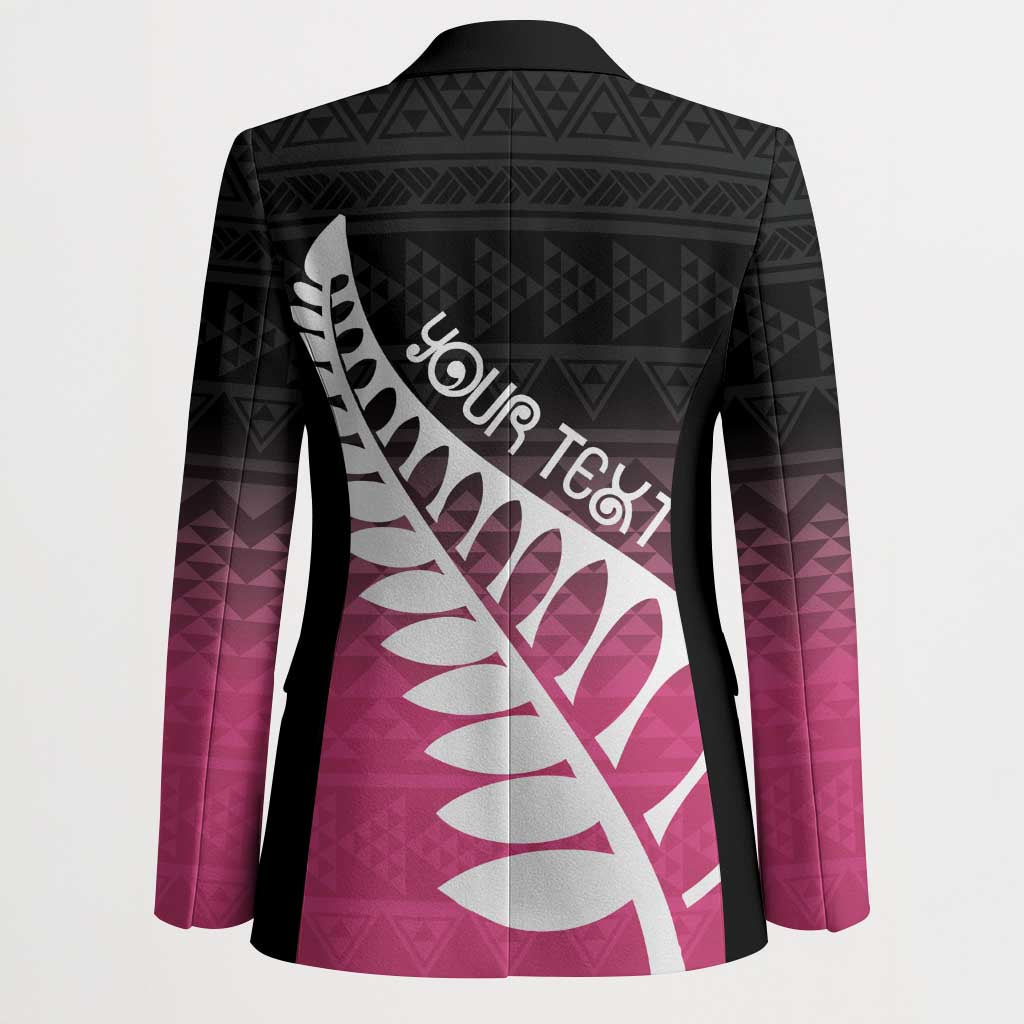 Pink Silver Fern Spirit Taniko Tukutuku Personalised Blazer - Polynesian Pride