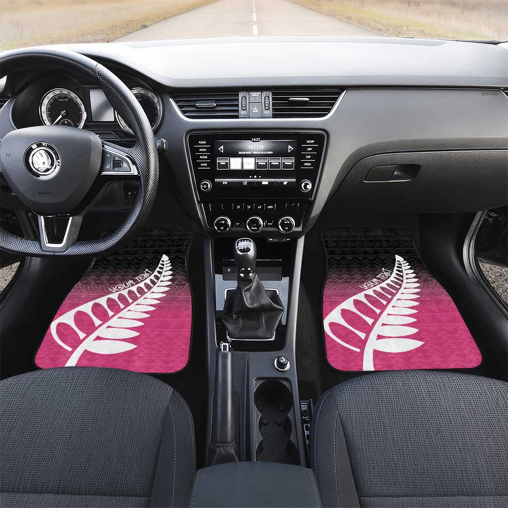 Pink Silver Fern Spirit Taniko Tukutuku Personalised Car Mats