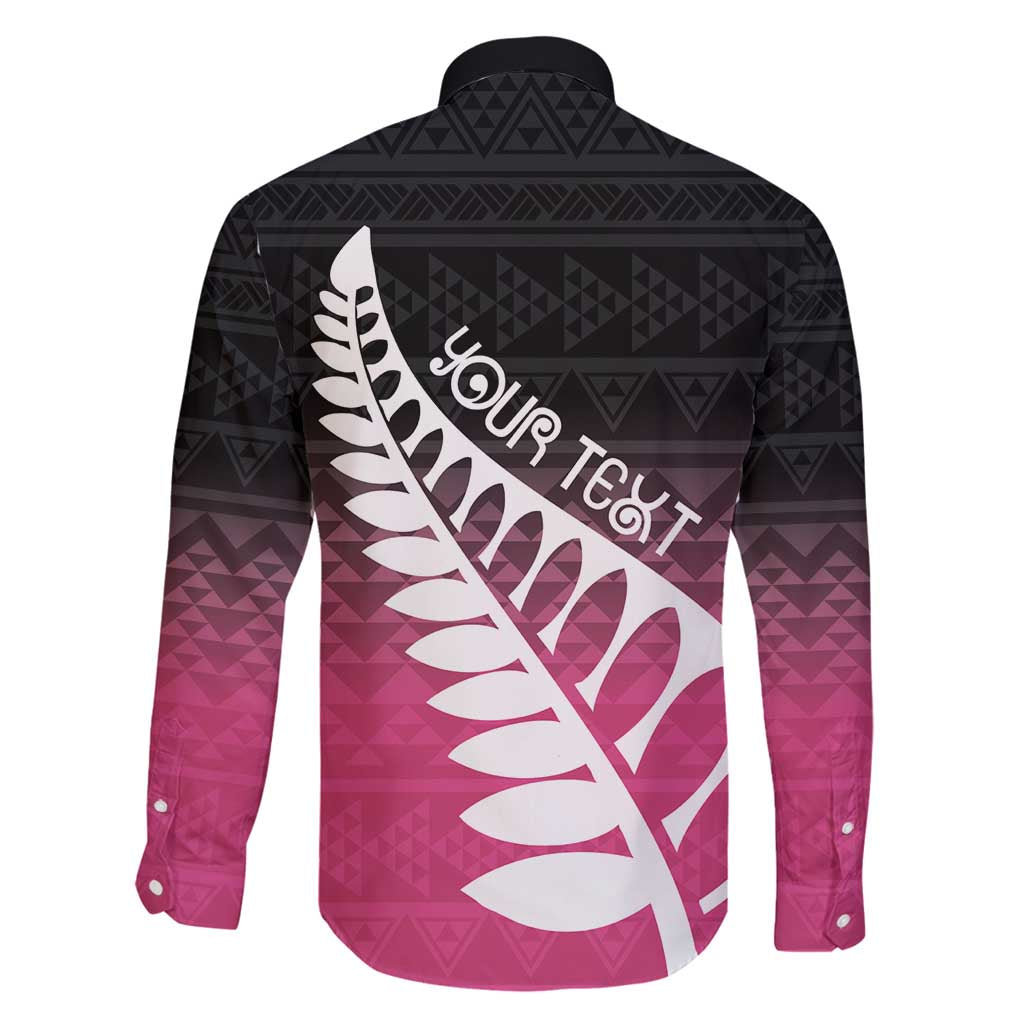 Pink Silver Fern Spirit Taniko Tukutuku Personalised Family Matching Mermaid Dress and Hawaiian Shirt