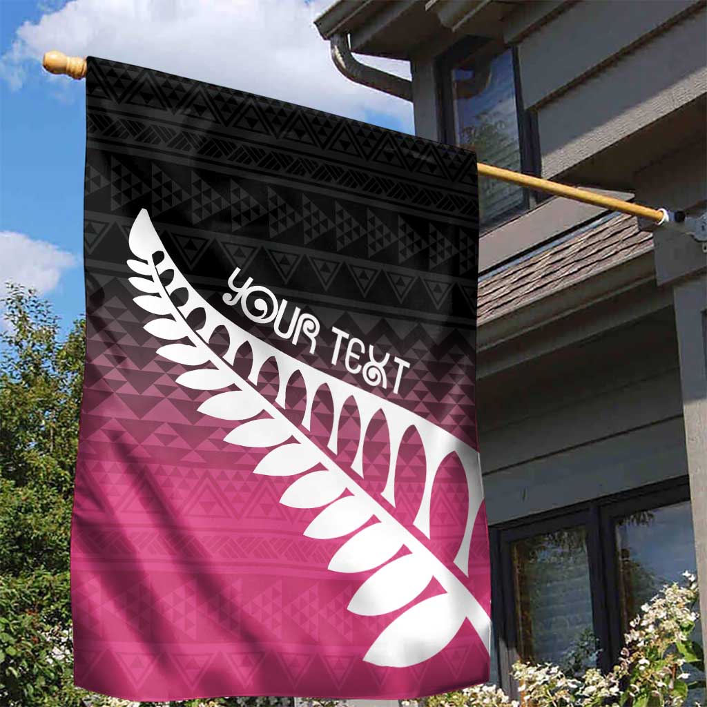 Pink Silver Fern Spirit Taniko Tukutuku Personalised Garden Flag