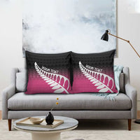 Pink Silver Fern Spirit Taniko Tukutuku Personalised Pillow Cover - Polynesian Pride