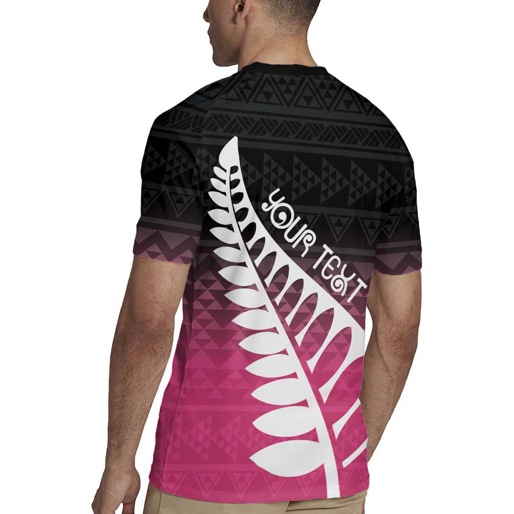 Pink Silver Fern Spirit Taniko Tukutuku Personalised Rugby Jersey